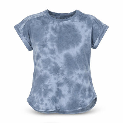 Cupio Women's Blue Tie Dye Short Sleeve Jersey T-Shirt Size S