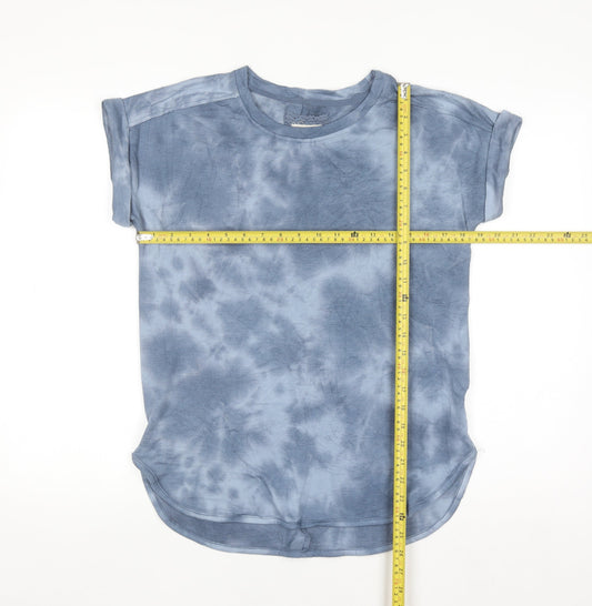 Cupio Women's Blue Tie Dye Short Sleeve Jersey T-Shirt Size S