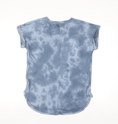 Cupio Women's Blue Tie Dye Short Sleeve Jersey T-Shirt Size S