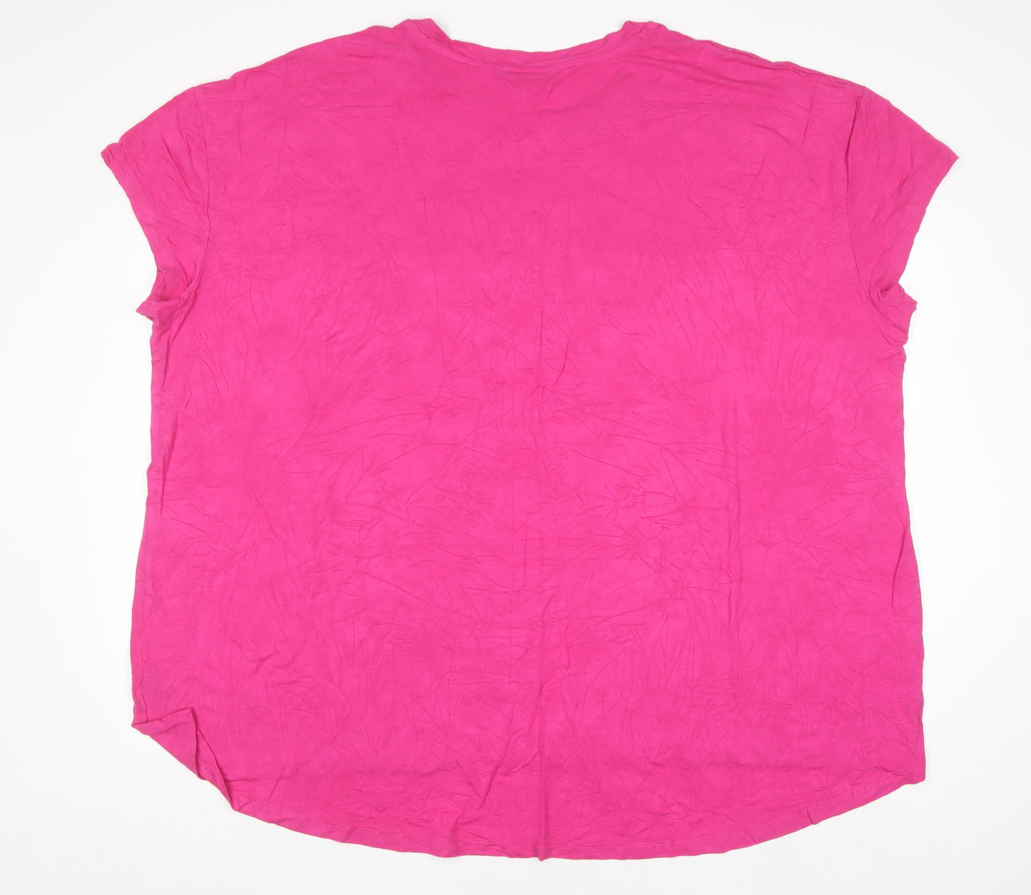 Yours Women Pink Short Sleeve Graphic Slogan T-Shirt Size 30-32 Viscose Blend