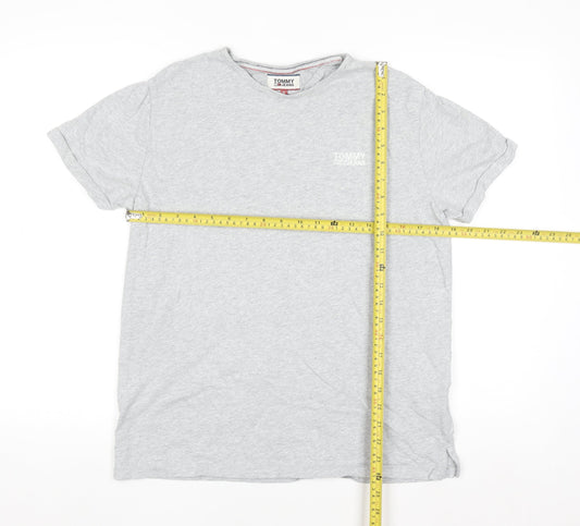 Tommy Jeans Men’s Grey Cotton Crew Neck Short Sleeve T-Shirt S