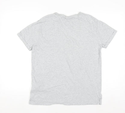 Tommy Jeans Men’s Grey Cotton Crew Neck Short Sleeve T-Shirt S