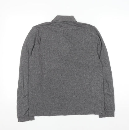 Lacoste Sport Men's Grey Long Sleeve Slim Fit Polo Shirt Size S
