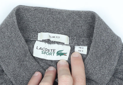 Lacoste Sport Men's Grey Long Sleeve Slim Fit Polo Shirt Size S