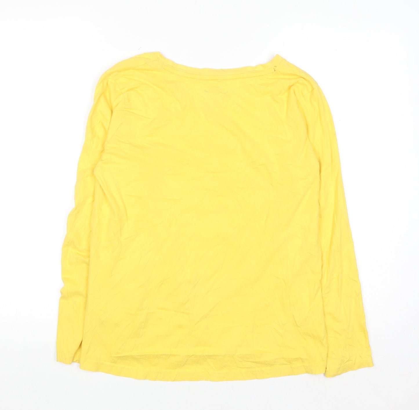 Disney Women’s Yellow Mickey Mouse Long Sleeve Cotton T-Shirt S