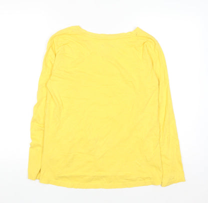 Disney Women’s Yellow Mickey Mouse Long Sleeve Cotton T-Shirt S