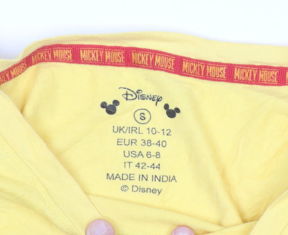 Disney Women’s Yellow Mickey Mouse Long Sleeve Cotton T-Shirt S