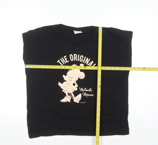 Disney Women's Black Minnie Mouse L Cotton Sleeveless T-Shirt