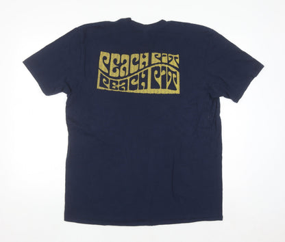 Gildan Mens Blue XL Band Graphic Retro Cotton T-Shirt