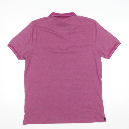 Lost Stock Men’s Pink Cotton Short Sleeve Polo Shirt Size M