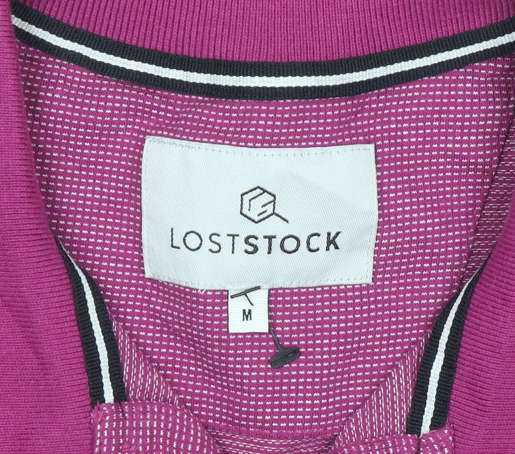 Lost Stock Men’s Pink Cotton Short Sleeve Polo Shirt Size M