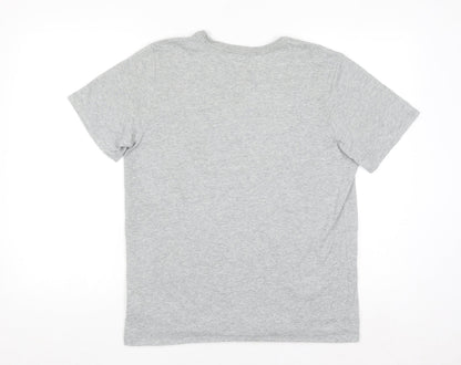 Nike Men's Grey Dri-Fit Athletic Short Sleeve Crew Neck T-Shirt M