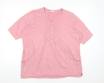 Cotton Traders Women's Dusky Pink Size 20 Tunic Blouse 100% Cotton