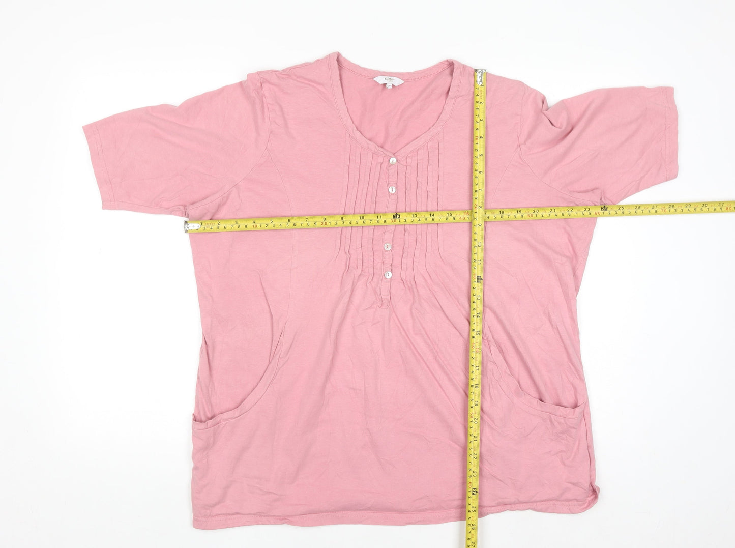 Cotton Traders Women's Dusky Pink Size 20 Tunic Blouse 100% Cotton