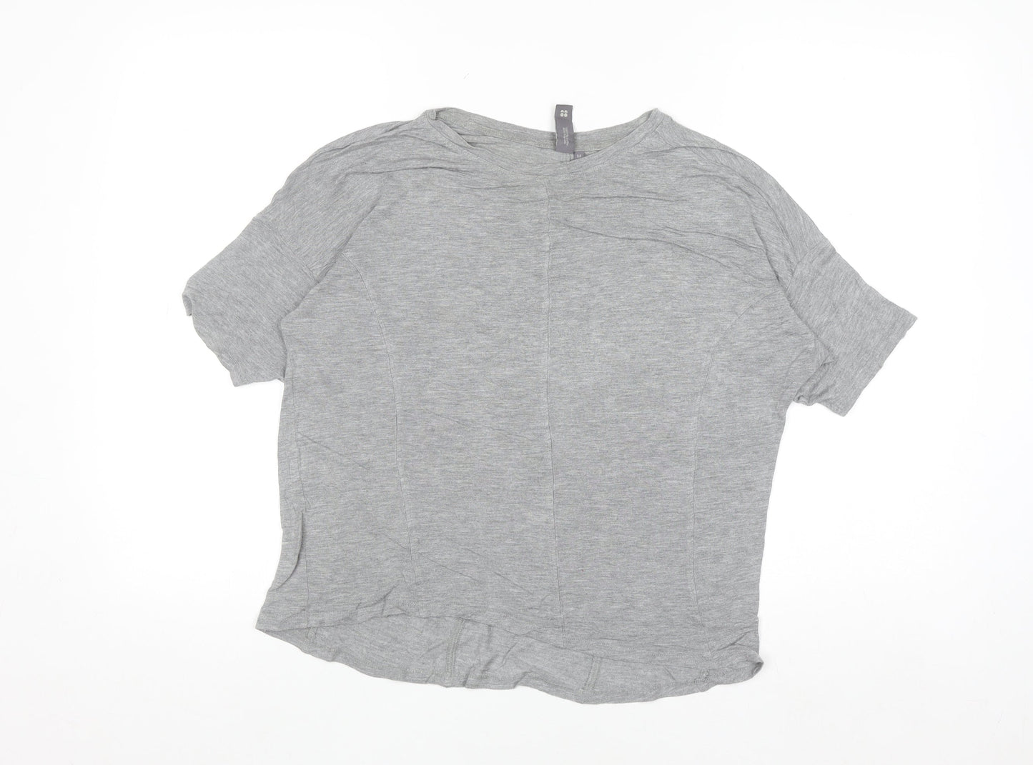 Sweaty Betty Womens Grey Short Sleeve Relaxed Fit Jersey T-Shirt M