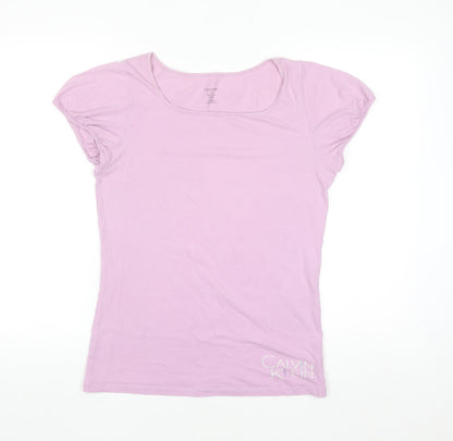 Calvin Klein Women’s Pink Short Sleeve Scoop Neck T-Shirt Size M