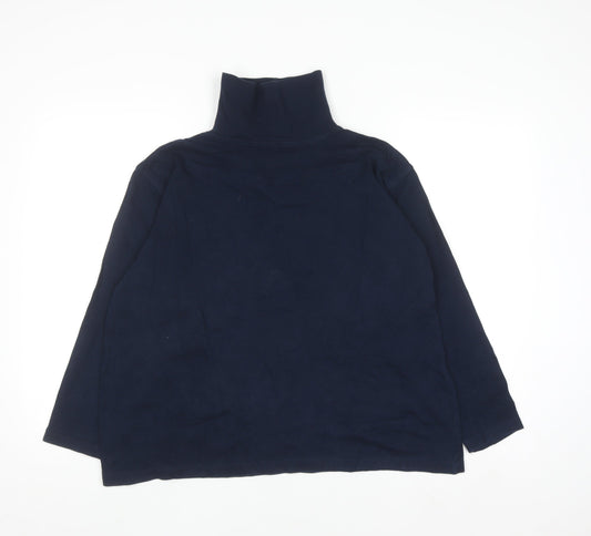 Casual Club Men's Blue Roll Neck Cotton Pullover Jumper L