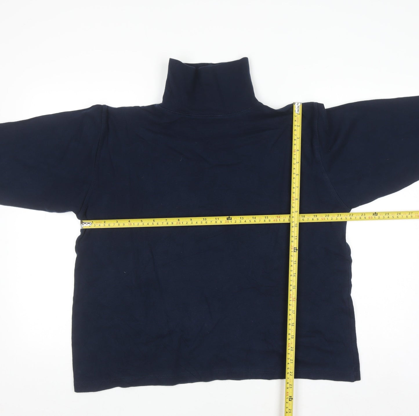 Casual Club Men's Blue Roll Neck Cotton Pullover Jumper L
