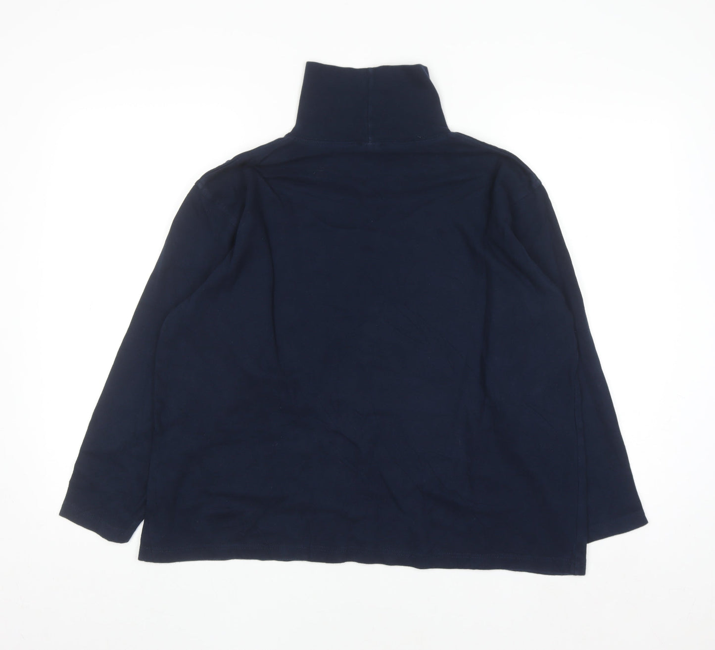 Casual Club Men's Blue Roll Neck Cotton Pullover Jumper L