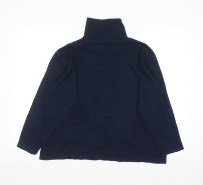 Casual Club Men's Blue Roll Neck Cotton Pullover Jumper L