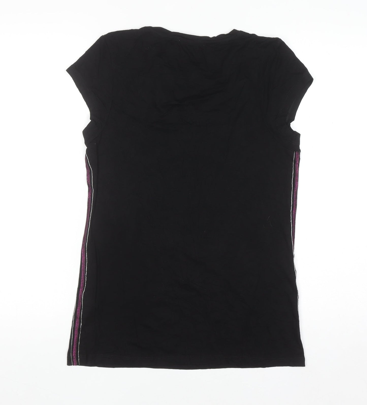 ELLE Sport Women's Black Short Sleeve Stretch T-Shirt UK 14
