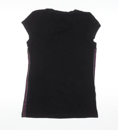 ELLE Sport Women's Black Short Sleeve Stretch T-Shirt UK 14