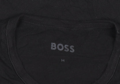 BOSS Men's Black Cotton Crew Neck Short Sleeve T-Shirt M