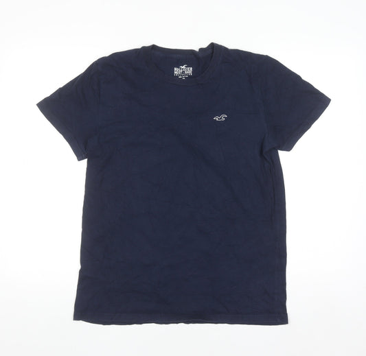 Hollister Men's Blue Crew Neck Cotton T-Shirt M