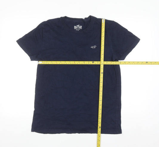 Hollister Men's Blue Crew Neck Cotton T-Shirt M