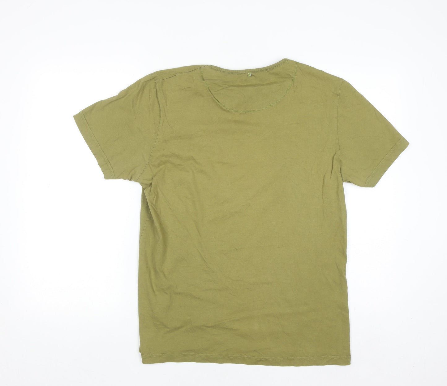 Pretty Green Women's Green Cotton Short Sleeve T-Shirt Size M