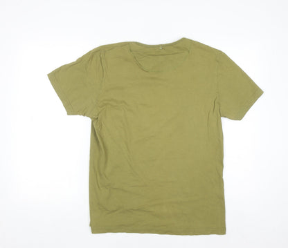Pretty Green Women's Green Cotton Short Sleeve T-Shirt Size M