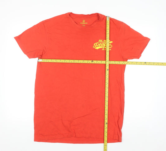 Uniworth Men's Red Cotton Music Graphic T-Shirt - Size L Smart Fit