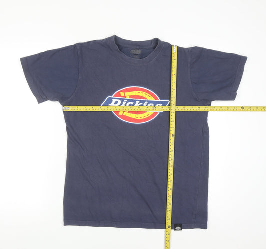 Dickies Men's Navy Blue Small Graphic Logo Cotton T-Shirt
