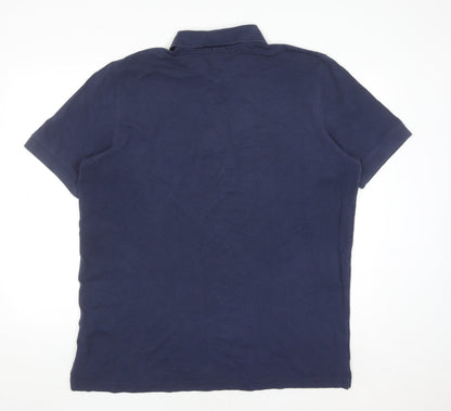 Hugo Boss Men's Blue Pima Cotton 2XL Polo Shirt
