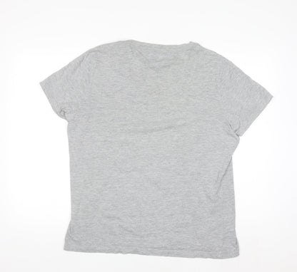 Tommy Hilfiger Mens Grey V-Neck Short Sleeve Cotton T-Shirt XL
