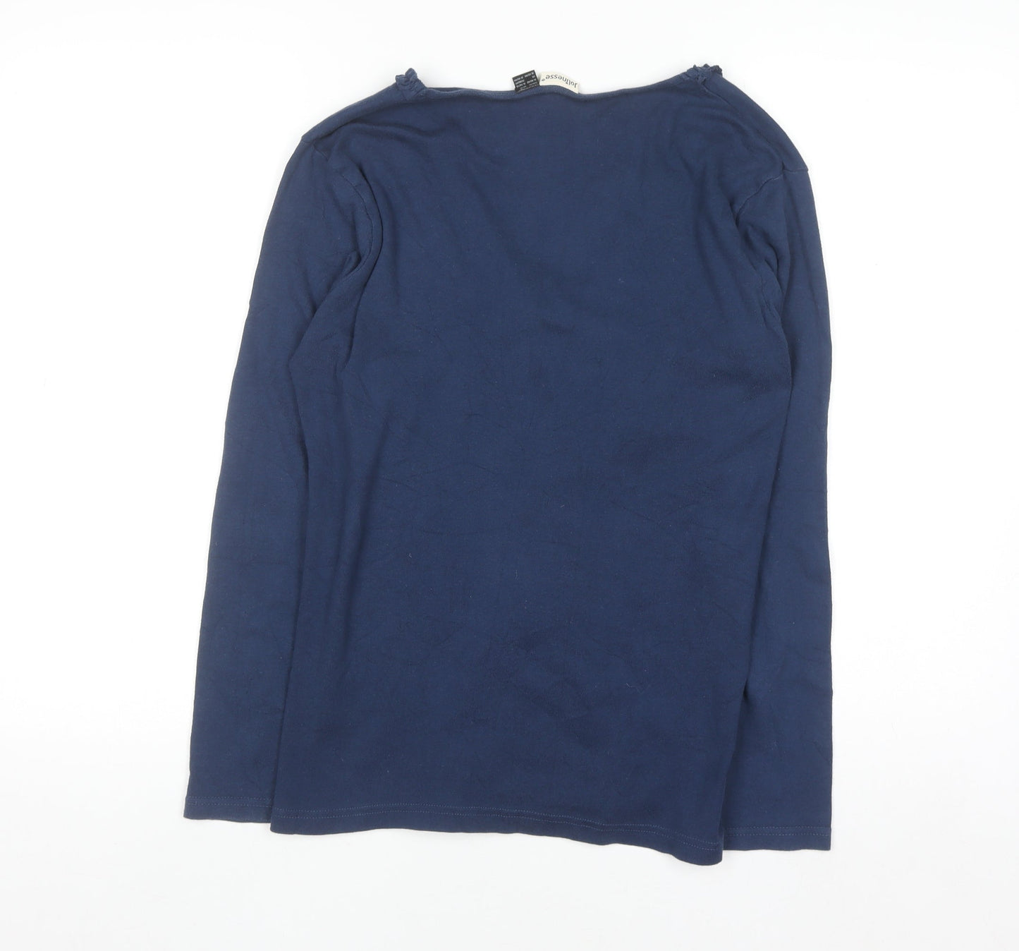 Jolinesse Women's Blue Cotton Long Sleeve V-Neck Cardigan Size 14/16