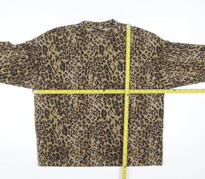 Marks and Spencer Women’s Brown Leopard Print Jumper Size 14