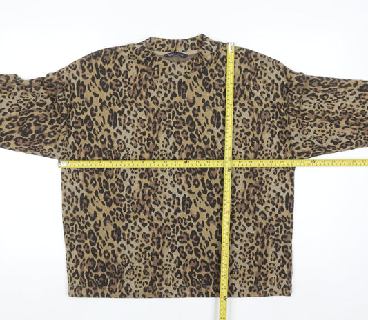 Marks and Spencer Women’s Brown Leopard Print Jumper Size 14