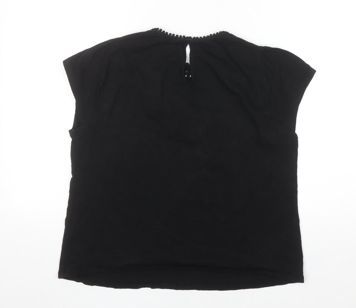 Boden Women’s Black Embroidered Cotton Blouse UK 14