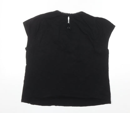 Boden Women’s Black Embroidered Cotton Blouse UK 14