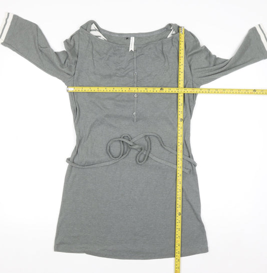 Marks and Spencer Women's Grey Belted Jersey Shirt Dress Size 12