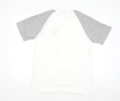 Beck & Hersey Mens White Grey XL Raglan Cotton T-Shirt