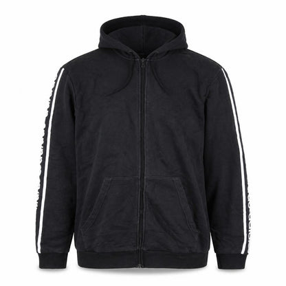 Adidas Men's Black XL Full Zip Hoodie with Logo Trim