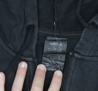 Adidas Men's Black XL Full Zip Hoodie with Logo Trim