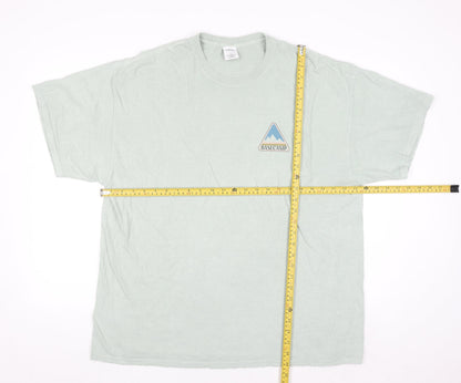 Urban Outfitters Men's Green Basecamp Graphic Cotton T-Shirt Size L
