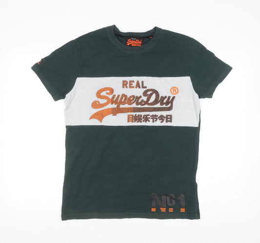 Superdry Men's Green Crew Neck Graphic Print T-Shirt Size M