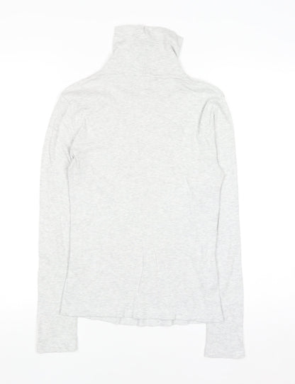 River Island Womens Grey Roll Neck Slim Fit Long Sleeve Jumper Size 12