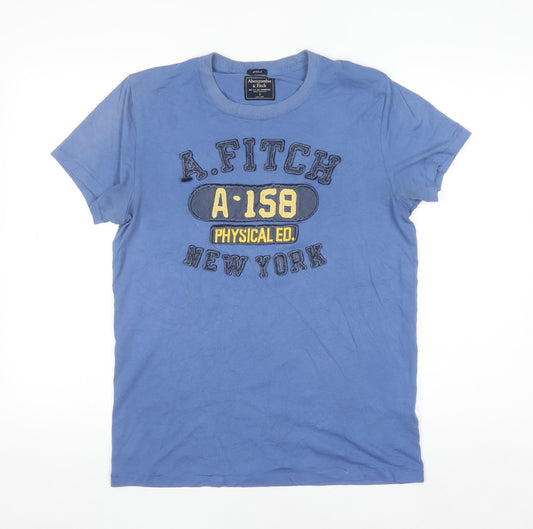 Abercrombie & Fitch Men’s Blue Graphic Crew Neck Muscle T-Shirt Size S