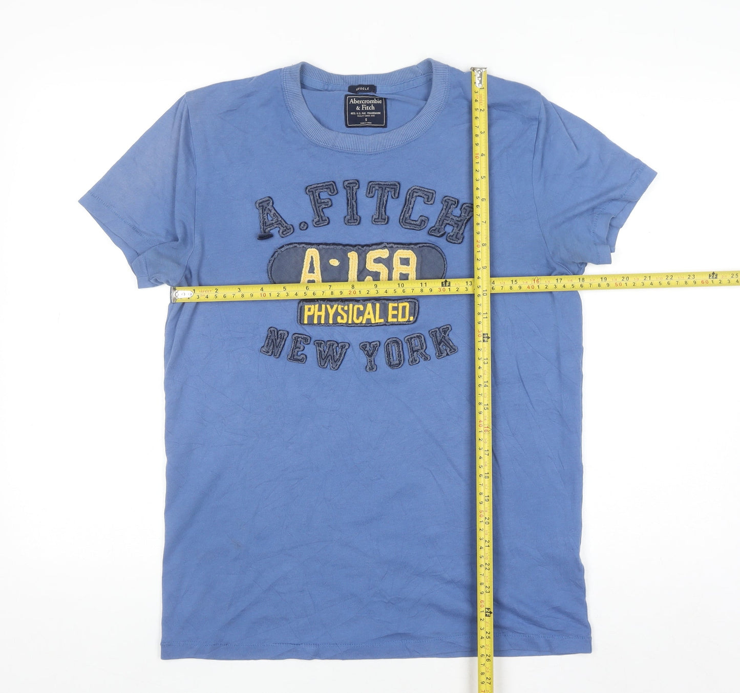 Abercrombie & Fitch Men’s Blue Graphic Crew Neck Muscle T-Shirt Size S