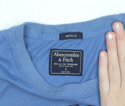 Abercrombie & Fitch Men’s Blue Graphic Crew Neck Muscle T-Shirt Size S